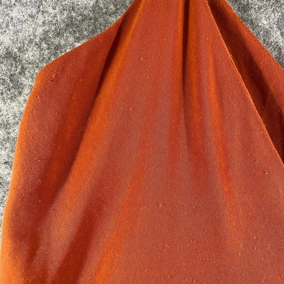 Lulus Jumpsuit Small Rust Orange Elisa Midi Wide Leg Cropped Sleeveless Satin - Picture 12 of 12